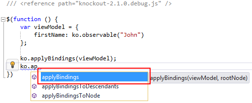 intellisense works