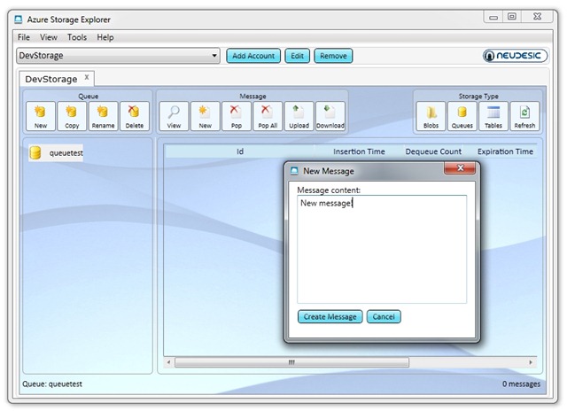 AzureStorageExplorerQueue